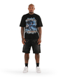 HS BLACK WASH STAR DENIM CARPENTER SHORT