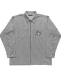 HS BLACK PIN STRIPE ZIP FLANNEL