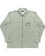 HS GREEN PIN STRIPE ZIP FLANNEL