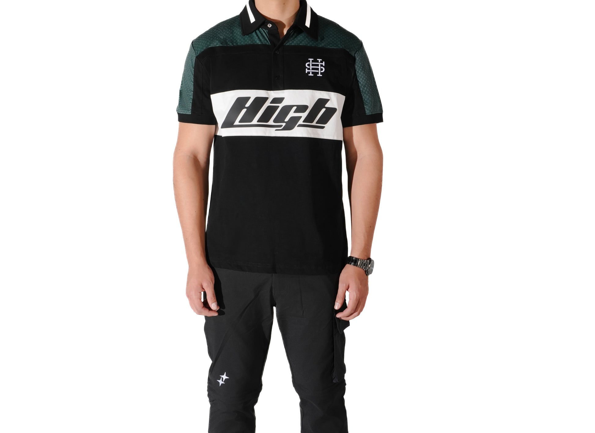 HS MONOGRAM PINE POLO